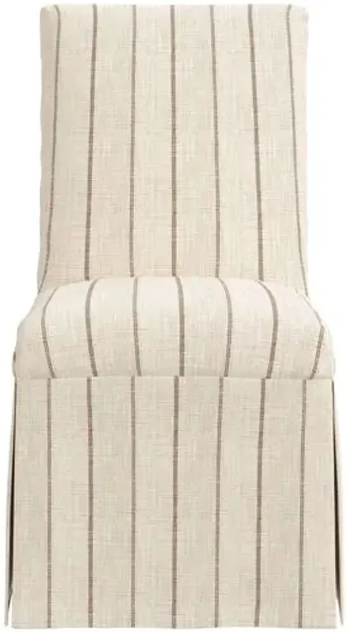 Owen Skirted Slipcover Side Chair - Pinstripe - Beige