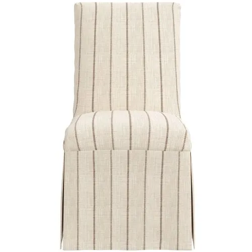 Owen Slipcover Side Chair - Pinstripe - Beige