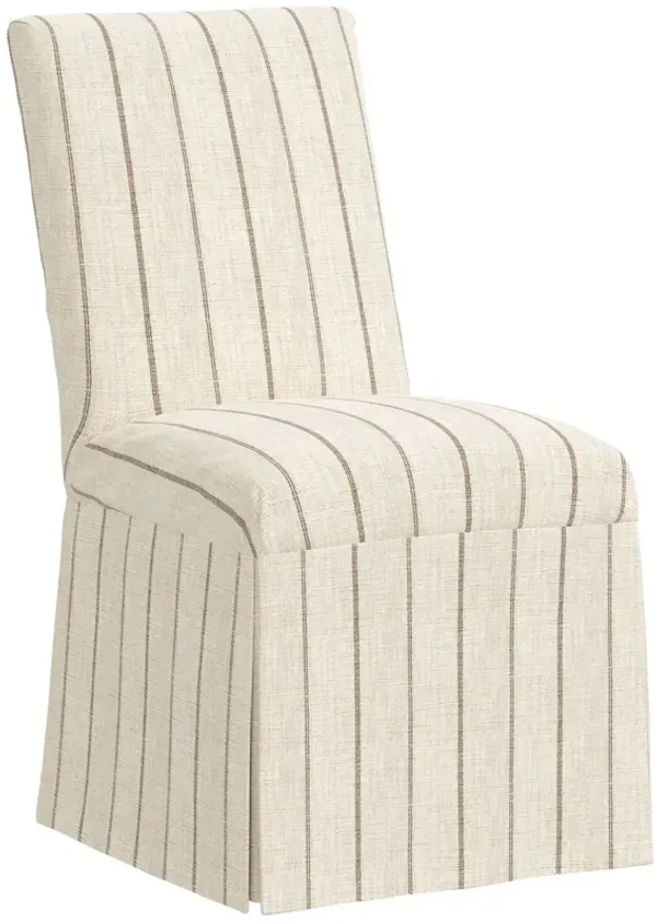 Owen Skirted Slipcover Side Chair, Pinstripe