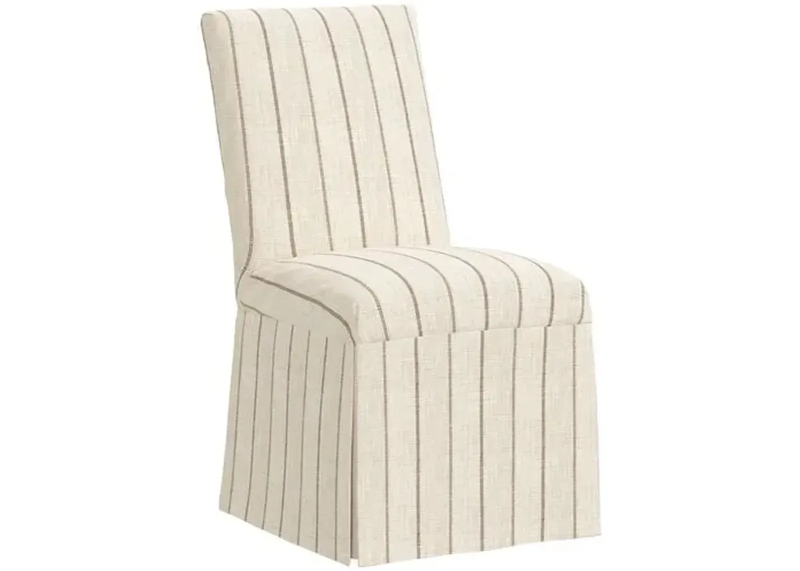 Owen Slipcover Side Chair - Pinstripe - Beige