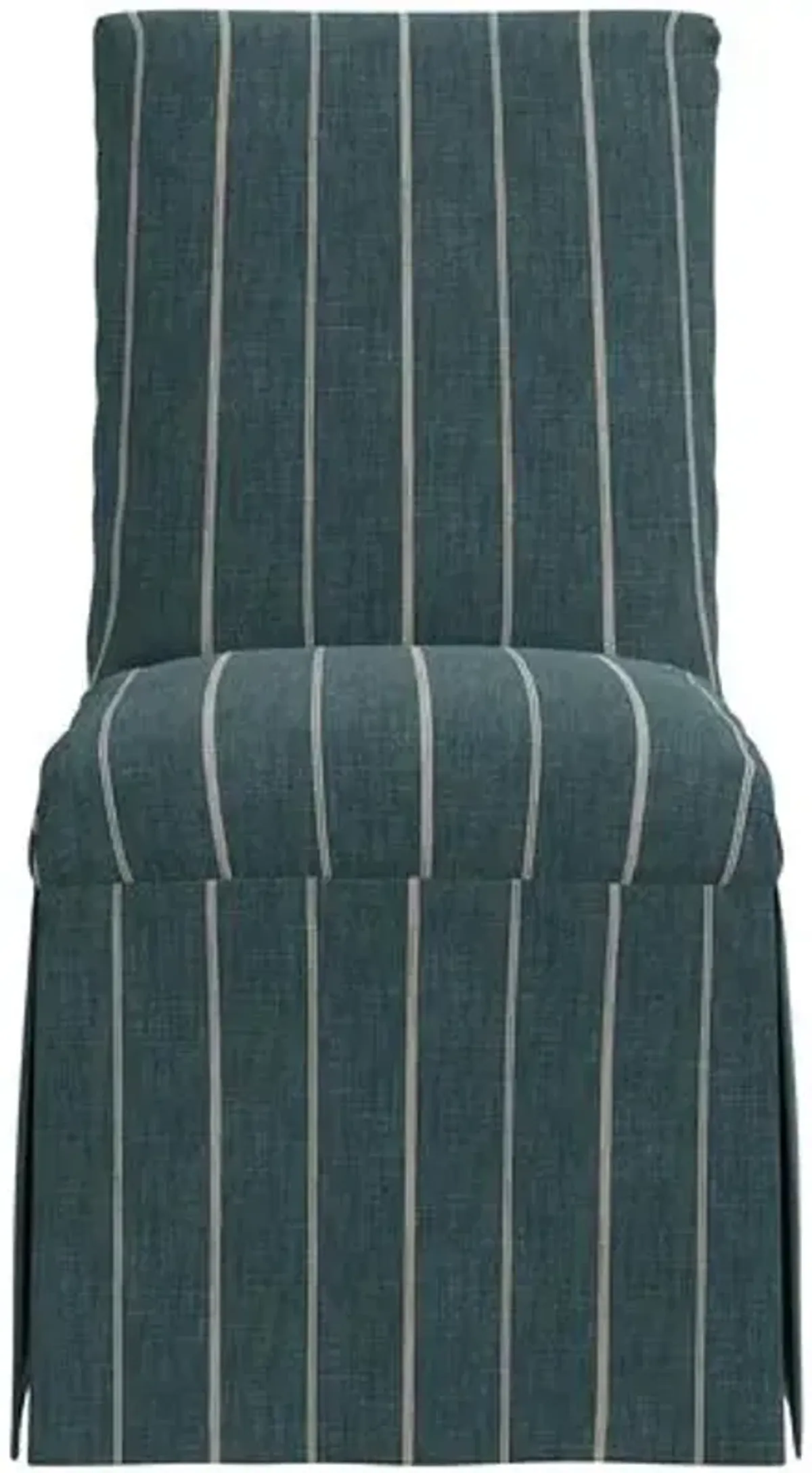 Owen Slipcover Side Chair - Pinstripe - Blue