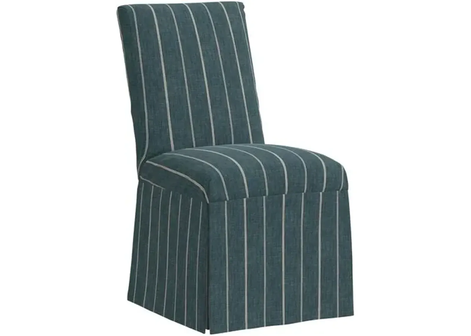 Owen Slipcover Side Chair - Pinstripe - Blue