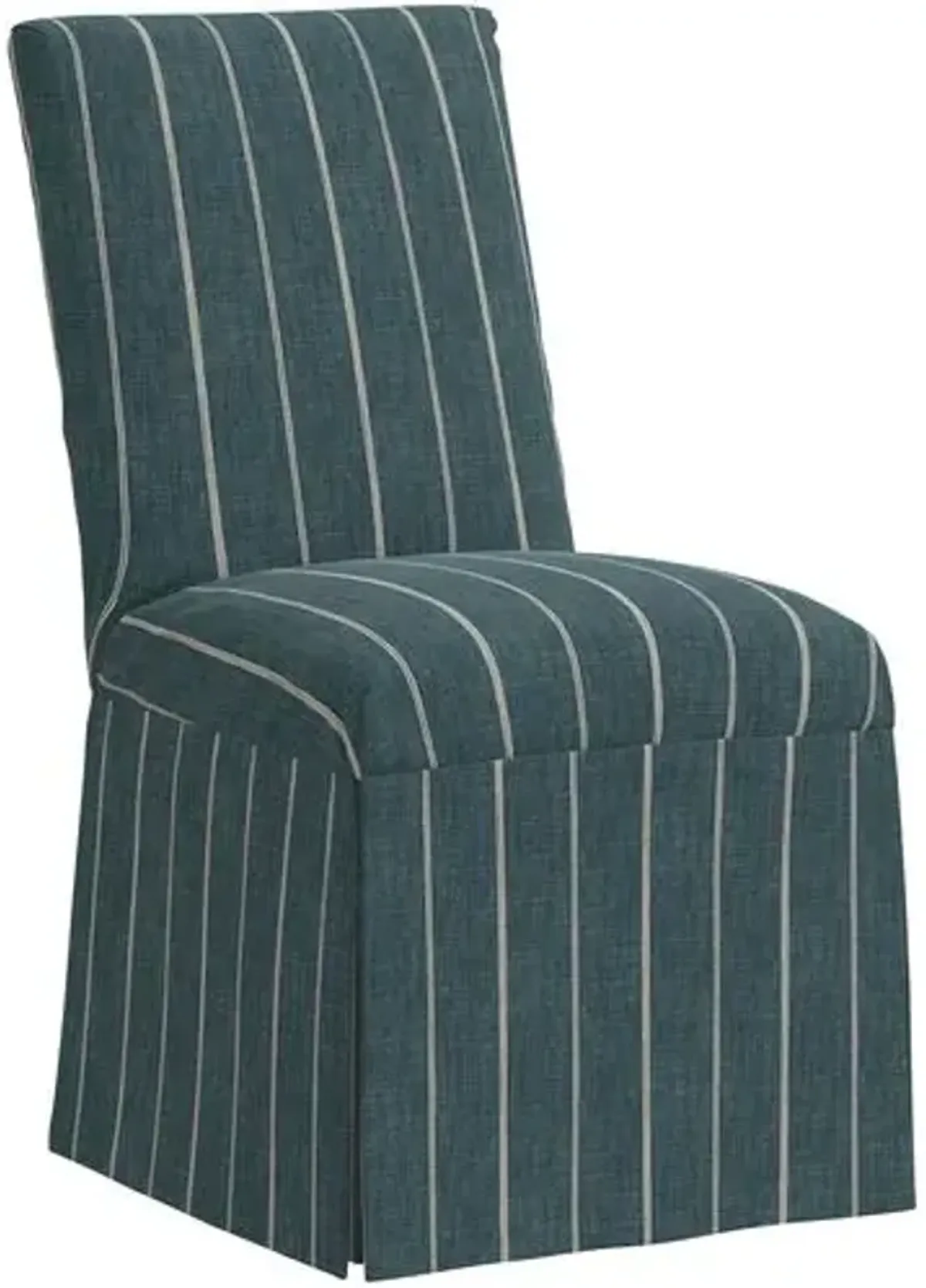 Owen Slipcover Side Chair - Pinstripe - Blue