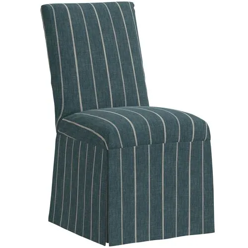 Owen Slipcover Side Chair - Pinstripe - Blue