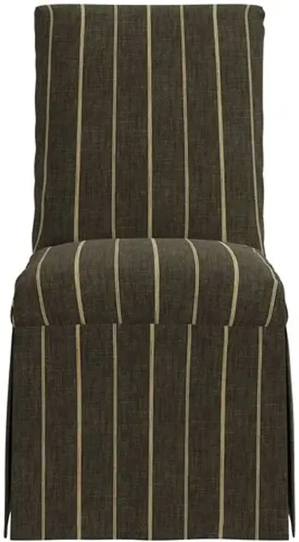 Owen Slipcover Side Chair - Pinstripe - Gray