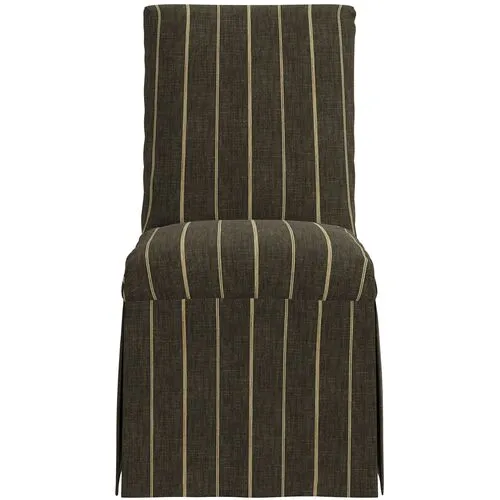 Owen Slipcover Side Chair - Pinstripe - Gray