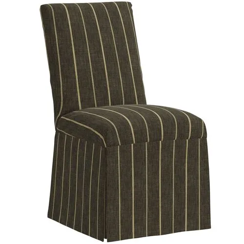 Owen Slipcover Side Chair - Pinstripe - Gray