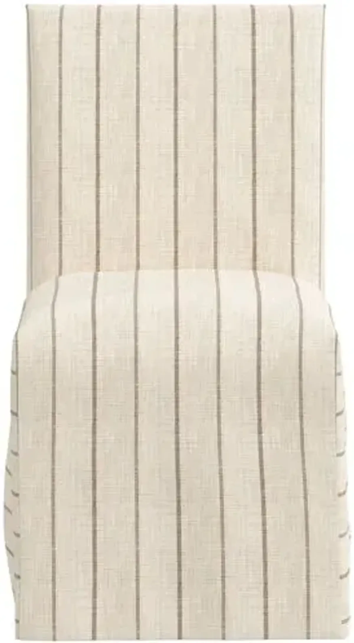 Edith Slipcover Dining Side Chair - Pinstripe - Beige