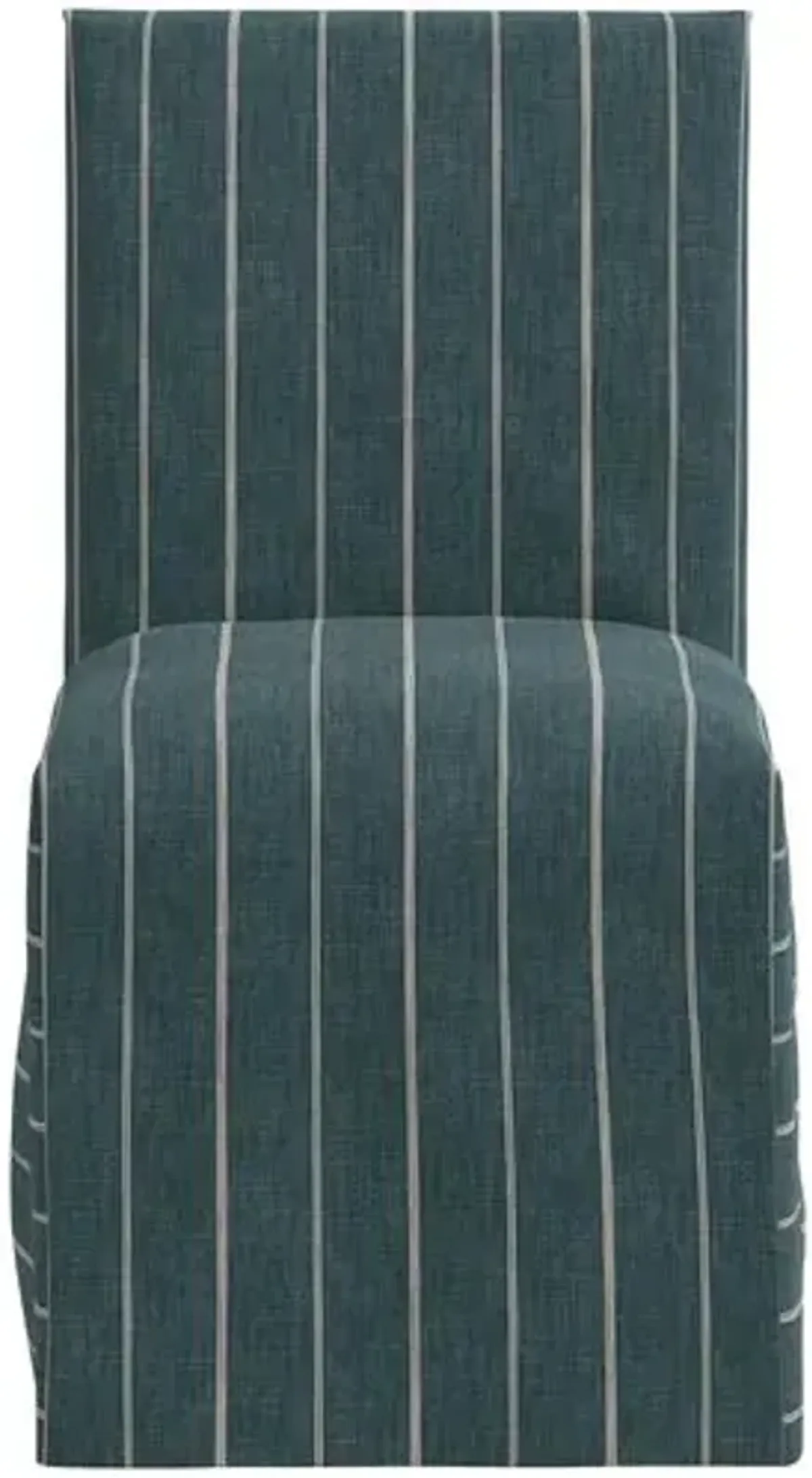 Edith Slipcover Dining Side Chair - Pinstripe - Blue