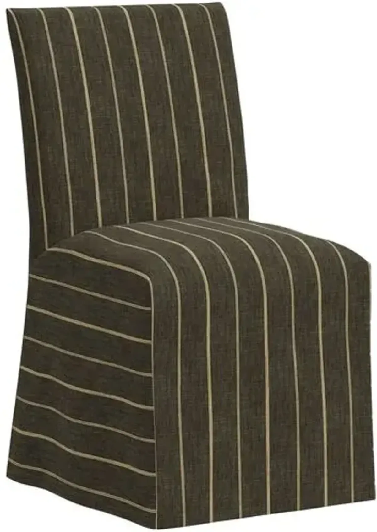 Edith Slipcover Dining Side Chair - Pinstripe - Gray