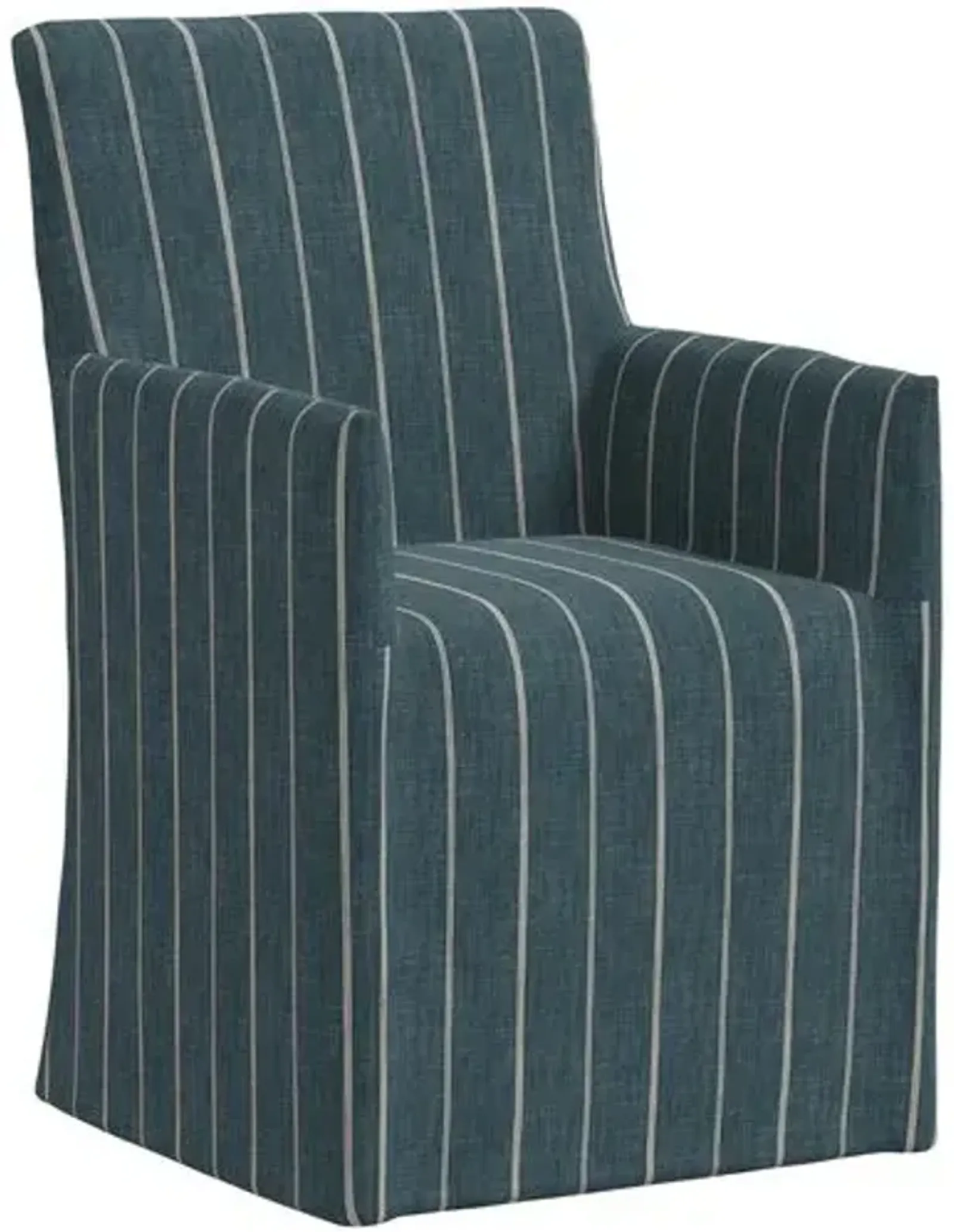 Edith Slipcover Dining Arm Chair - Pinstripe - Blue