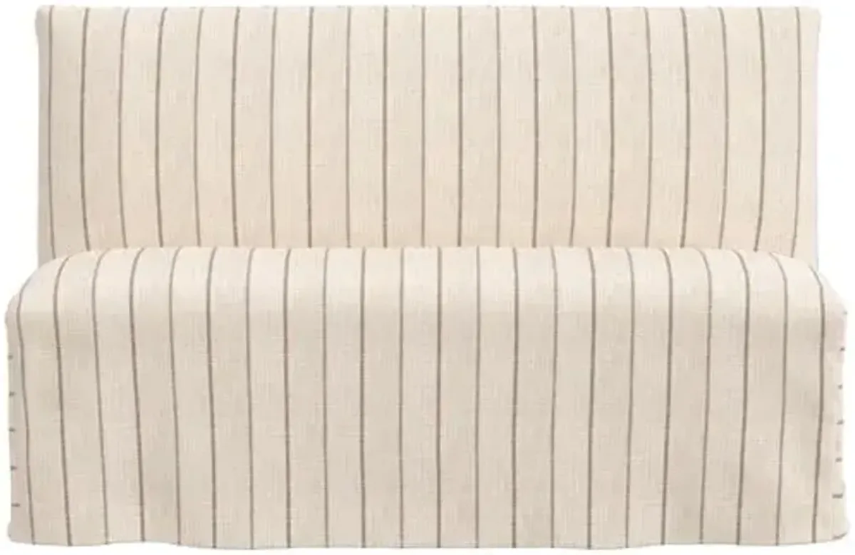 Edith Slipcover Dining Banquette - Pinstripe - Beige