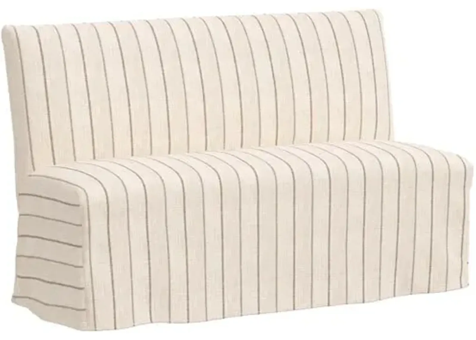 Edith Slipcover Dining Banquette - Pinstripe - Beige