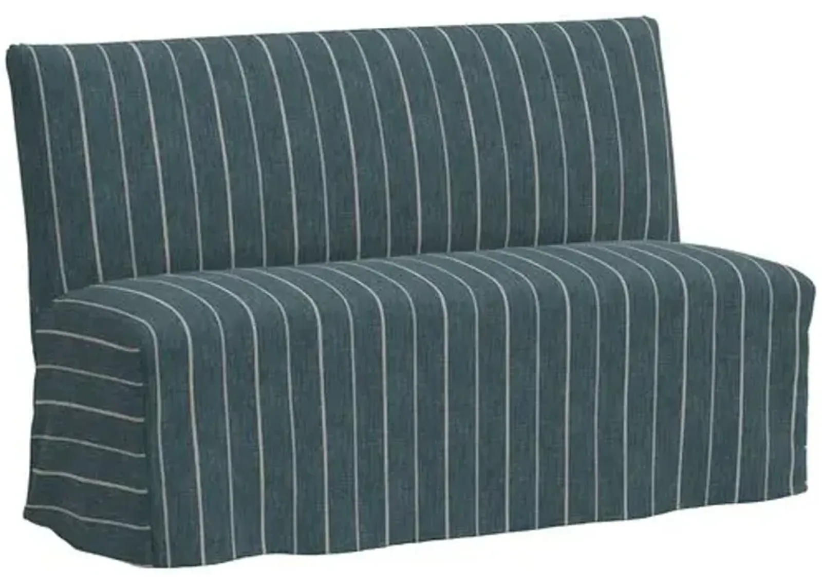 Edith Slipcover Dining Banquette - Pinstripe - Blue