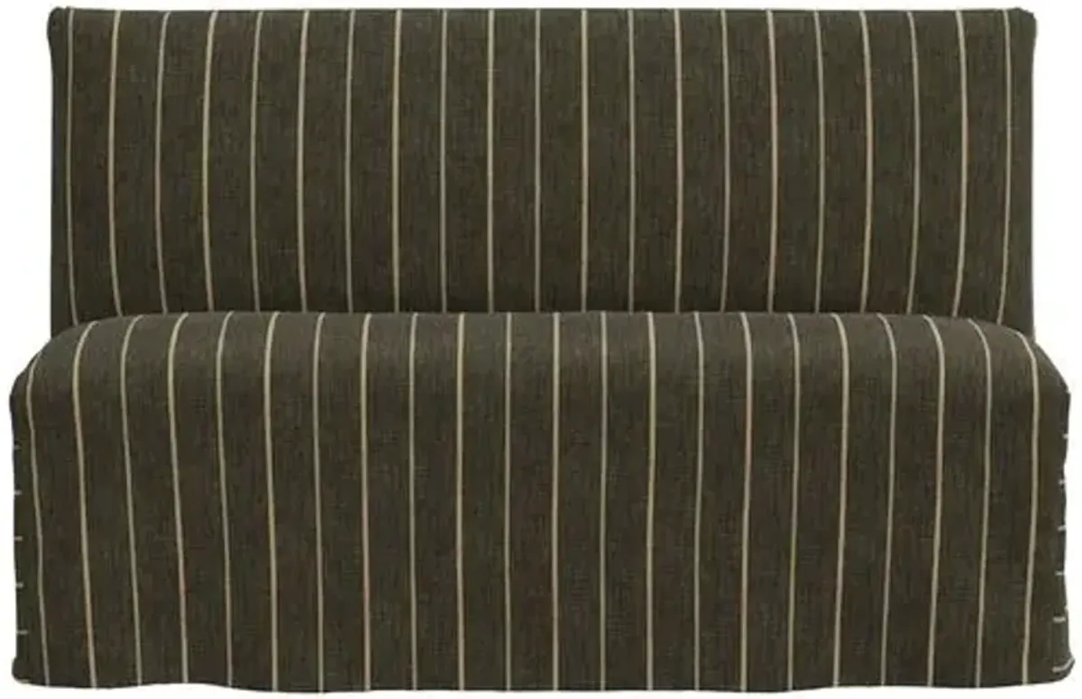 Edith Slipcover Dining Banquette - Pinstripe - Gray