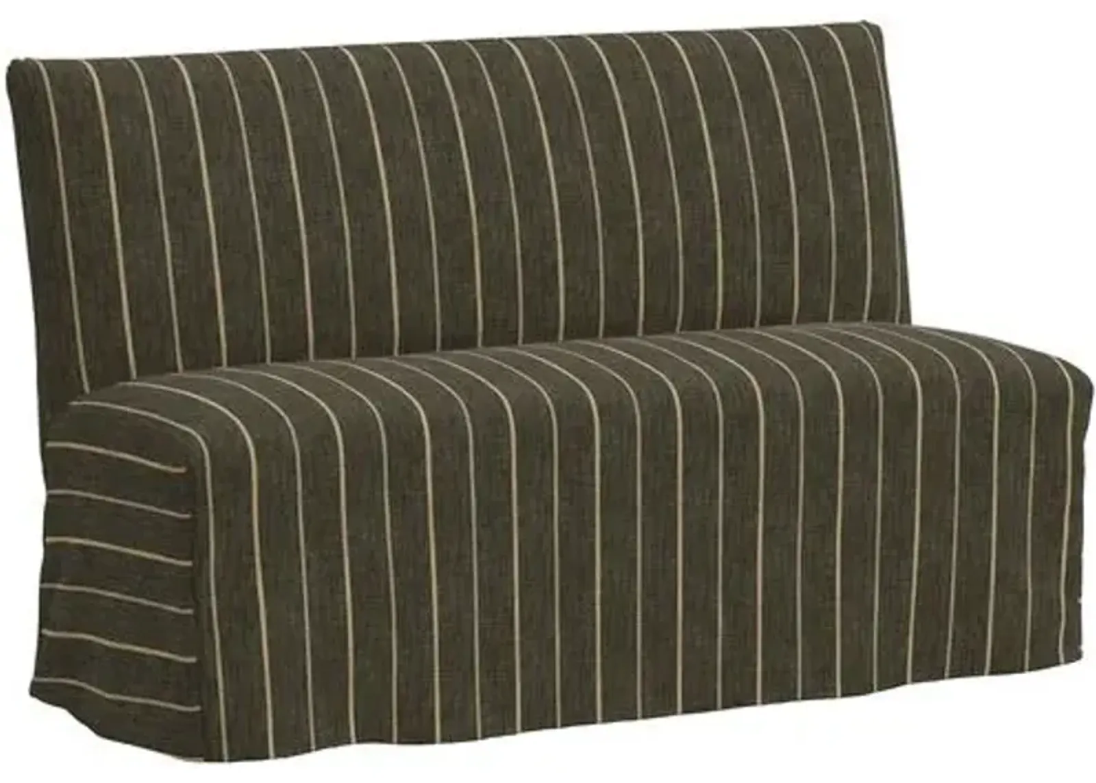 Edith Slipcover Dining Banquette - Pinstripe - Gray