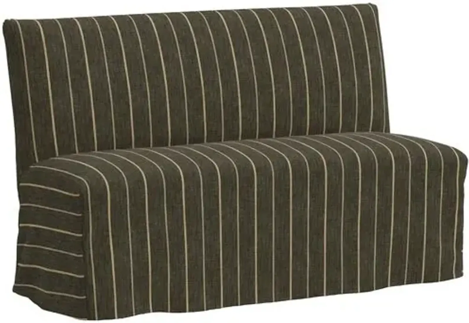 Edith Slipcover Dining Banquette - Pinstripe - Gray