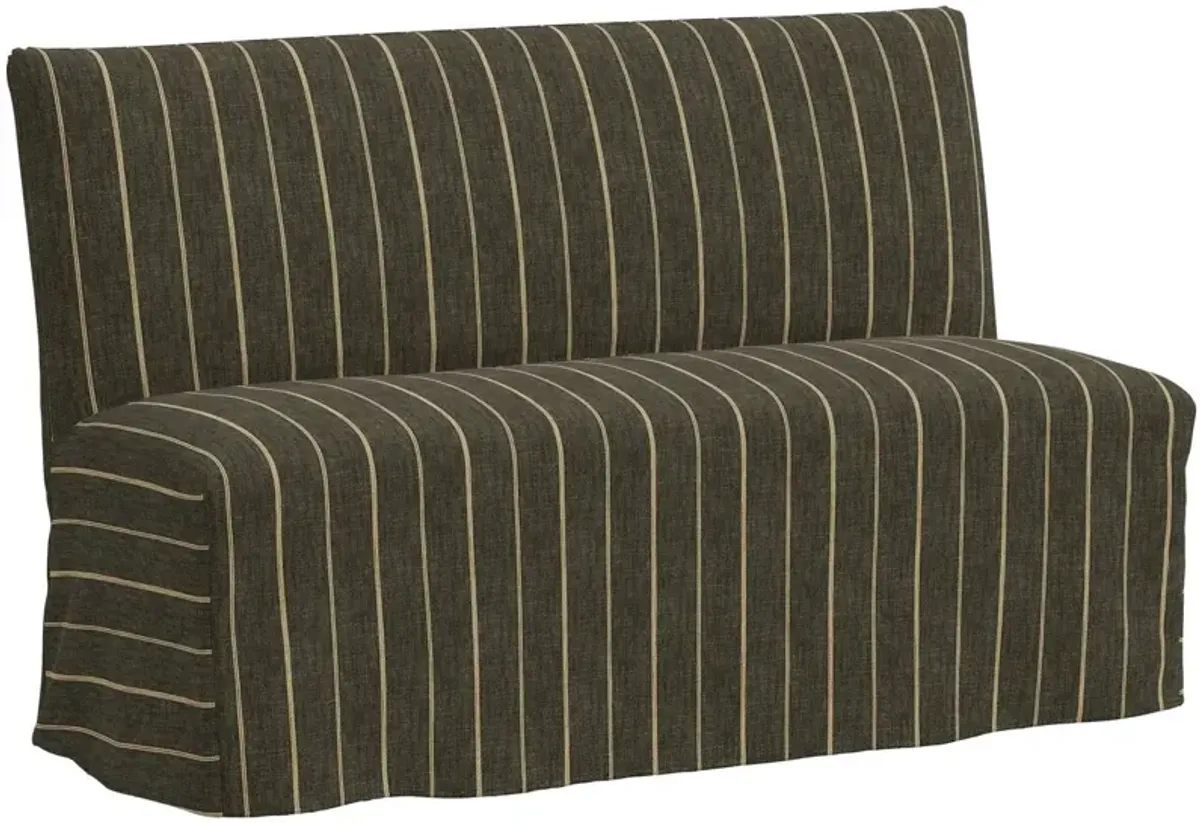 Edith Slipcover Dining Banquette, Pinstripe