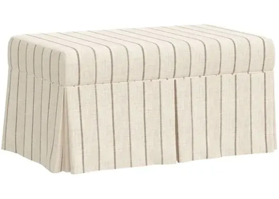 Hayworth Storage Bench - Pinstripe - Beige