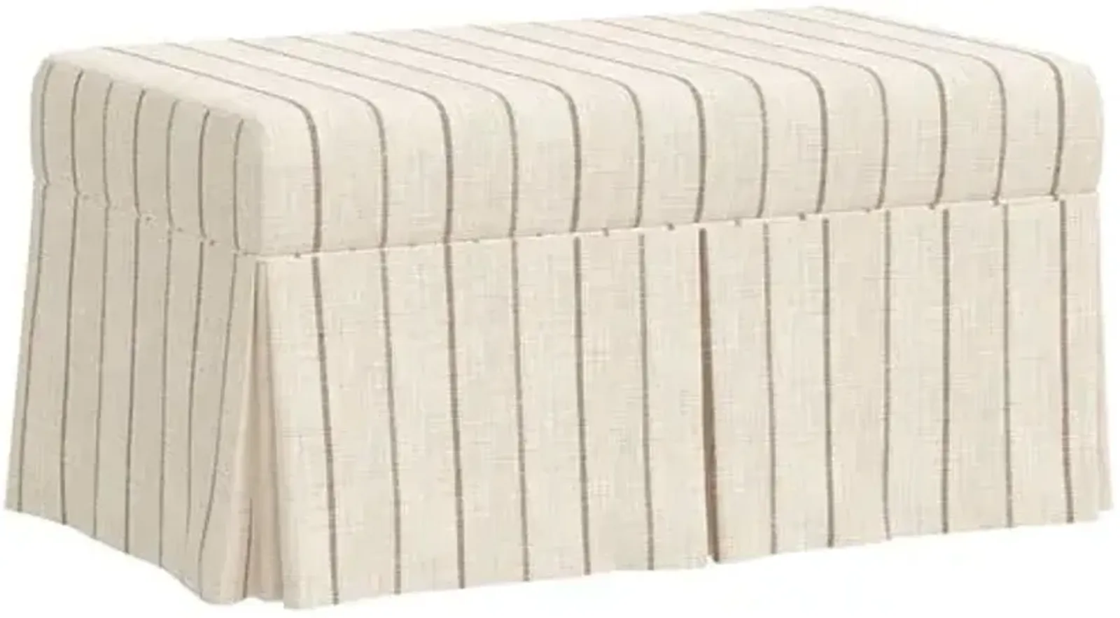 Hayworth Storage Bench - Pinstripe - Beige