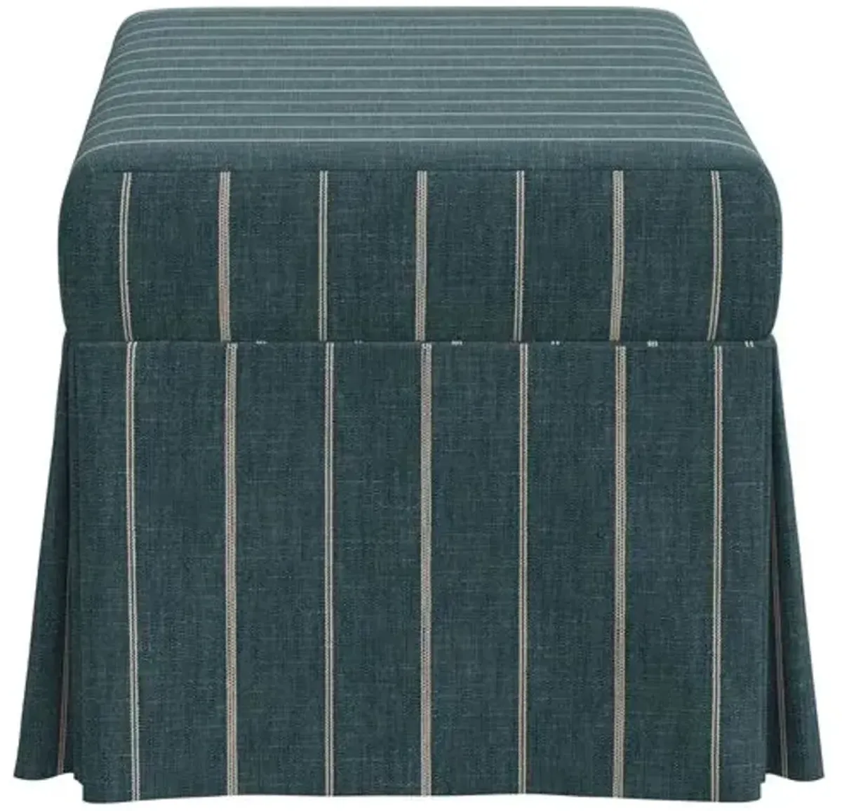 Hayworth Storage Bench - Pinstripe - Blue