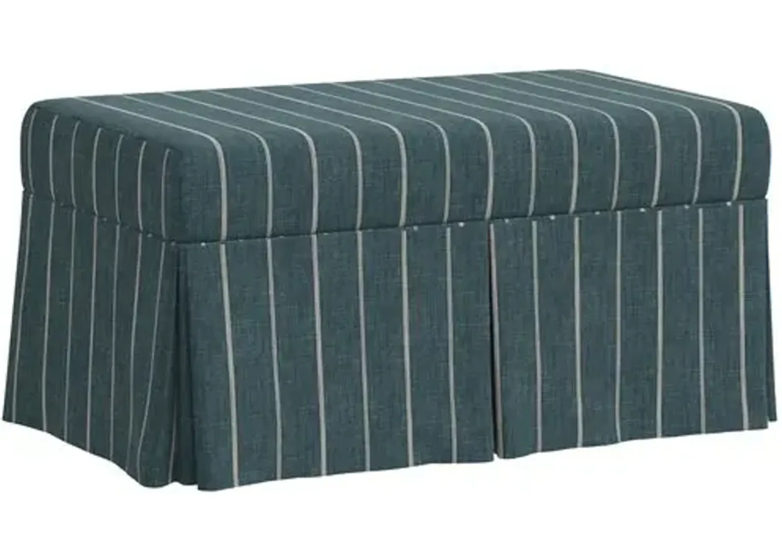 Hayworth Storage Bench - Pinstripe - Blue