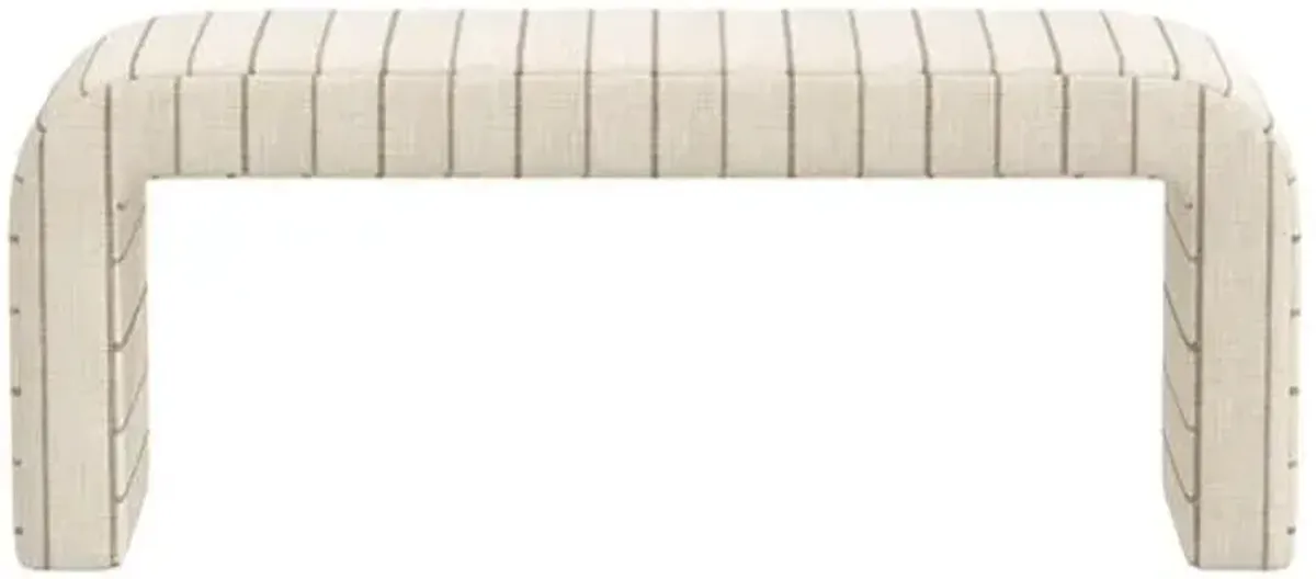 Celia Waterfall Bench - Pinstripe - Beige