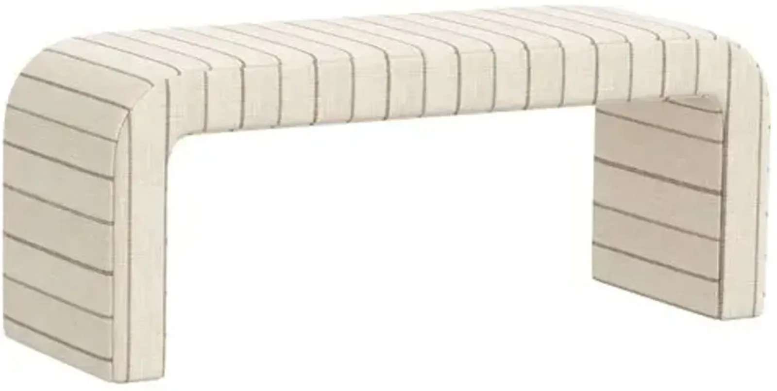 Celia Waterfall Bench - Pinstripe - Beige