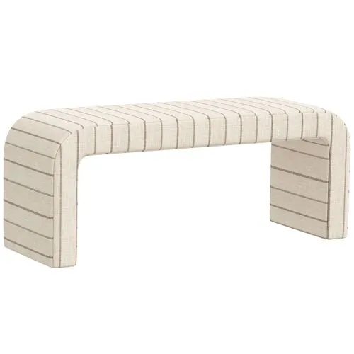 Celia Waterfall Bench - Pinstripe - Beige