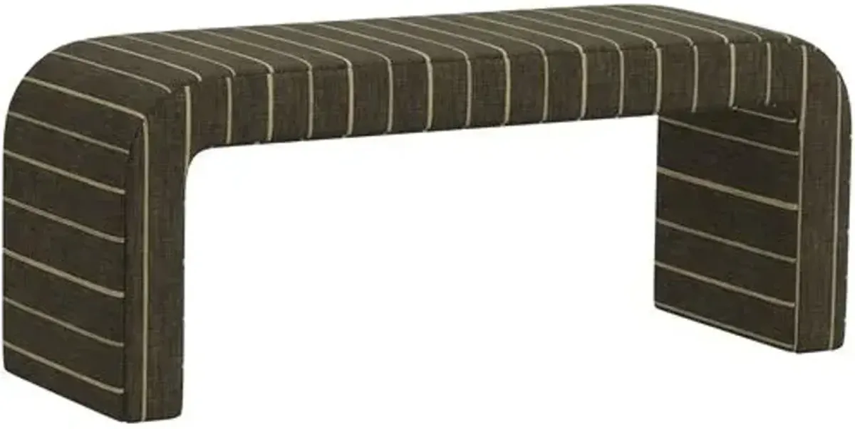 Celia Waterfall Bench - Pinstripe - Gray