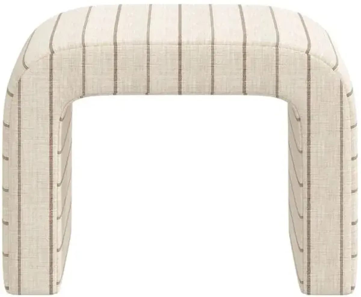 Celia Waterfall Ottoman - Pinstripe - Beige
