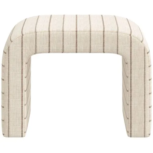 Celia Waterfall Ottoman - Pinstripe - Beige