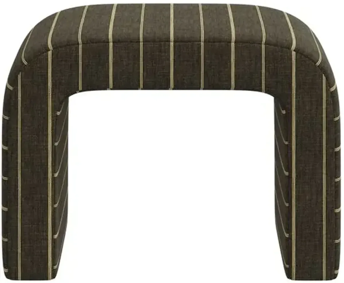 Celia Waterfall Ottoman - Pinstripe - Gray