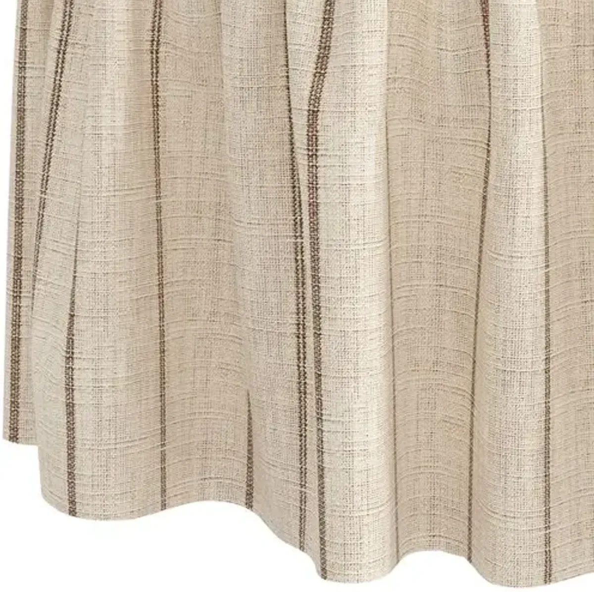 Maggie Skirted Ottoman - Pinstripe - Beige