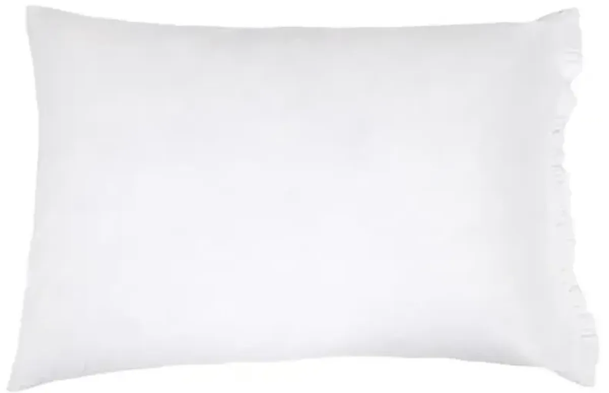 Audrey Ruffle Cotton Percale Pillowcase Set - White - Pom Pom at Home