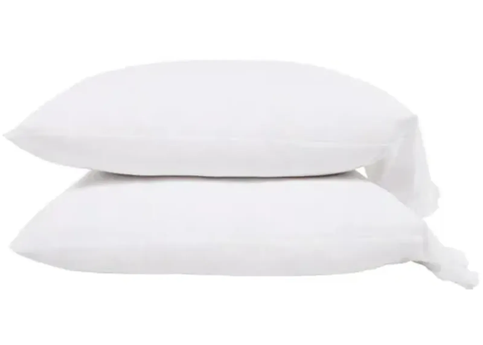 Audrey Ruffle Cotton Percale Pillowcase Set - White - Pom Pom at Home