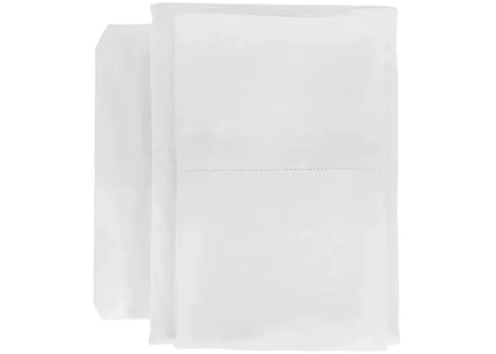 Classico Hemstitch Cotton Sateen Sheet Set - Pom Pom at Home - White, 300 Thread Count, Egyptian Cotton Sateen, Soft and Luxurious