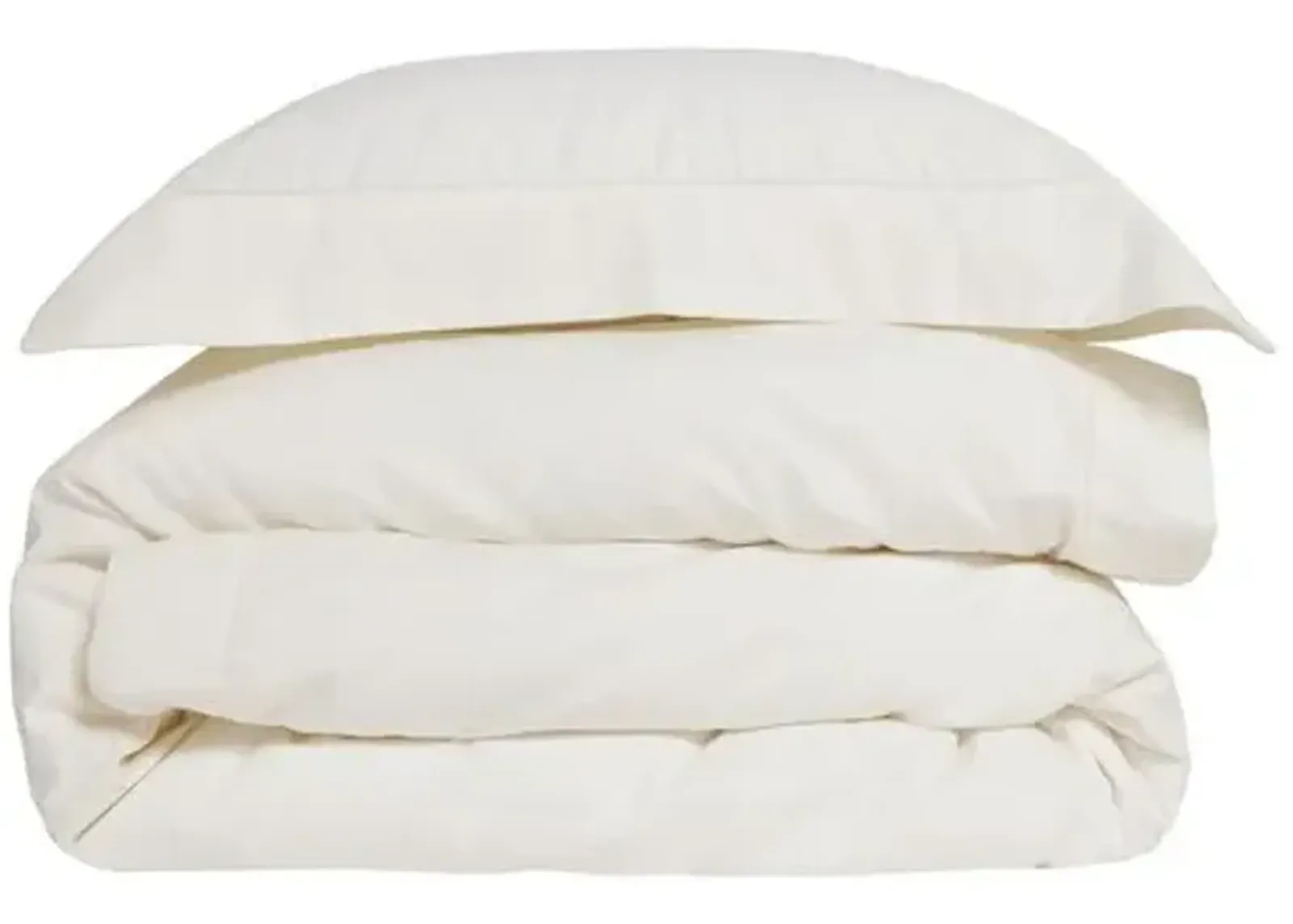 Classico Hemstitch Cotton Sateen Duvet Set - Pom Pom at Home - Ivory