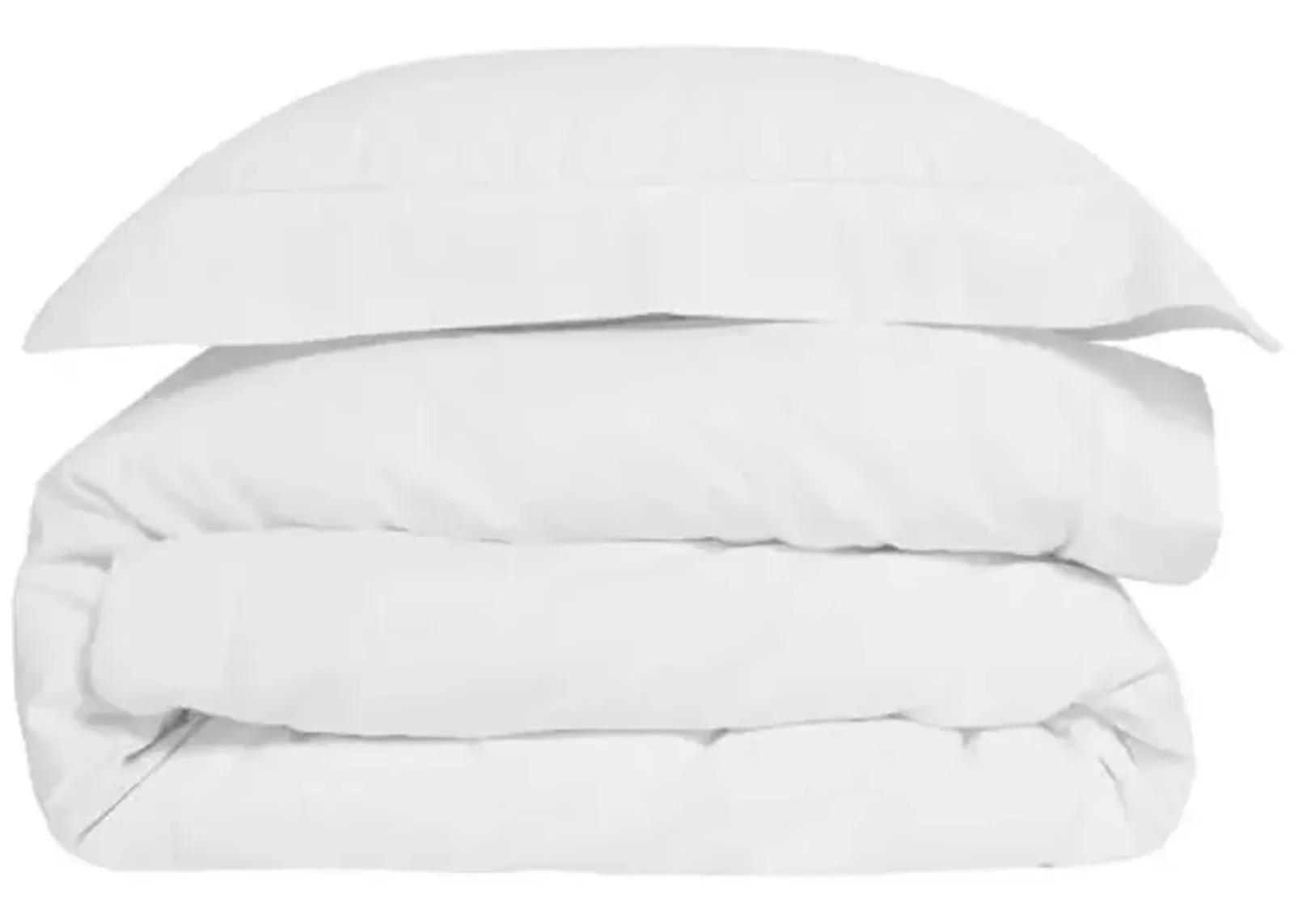 Classico Hemstitch Cotton Sateen Duvet Set - Pom Pom at Home - White