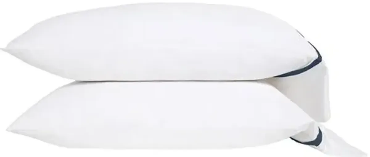 Langston Bamboo Sateen Sheet Set - Pom Pom at Home - Blue, 300 Thread Count, Egyptian Cotton Sateen, Soft and Luxurious