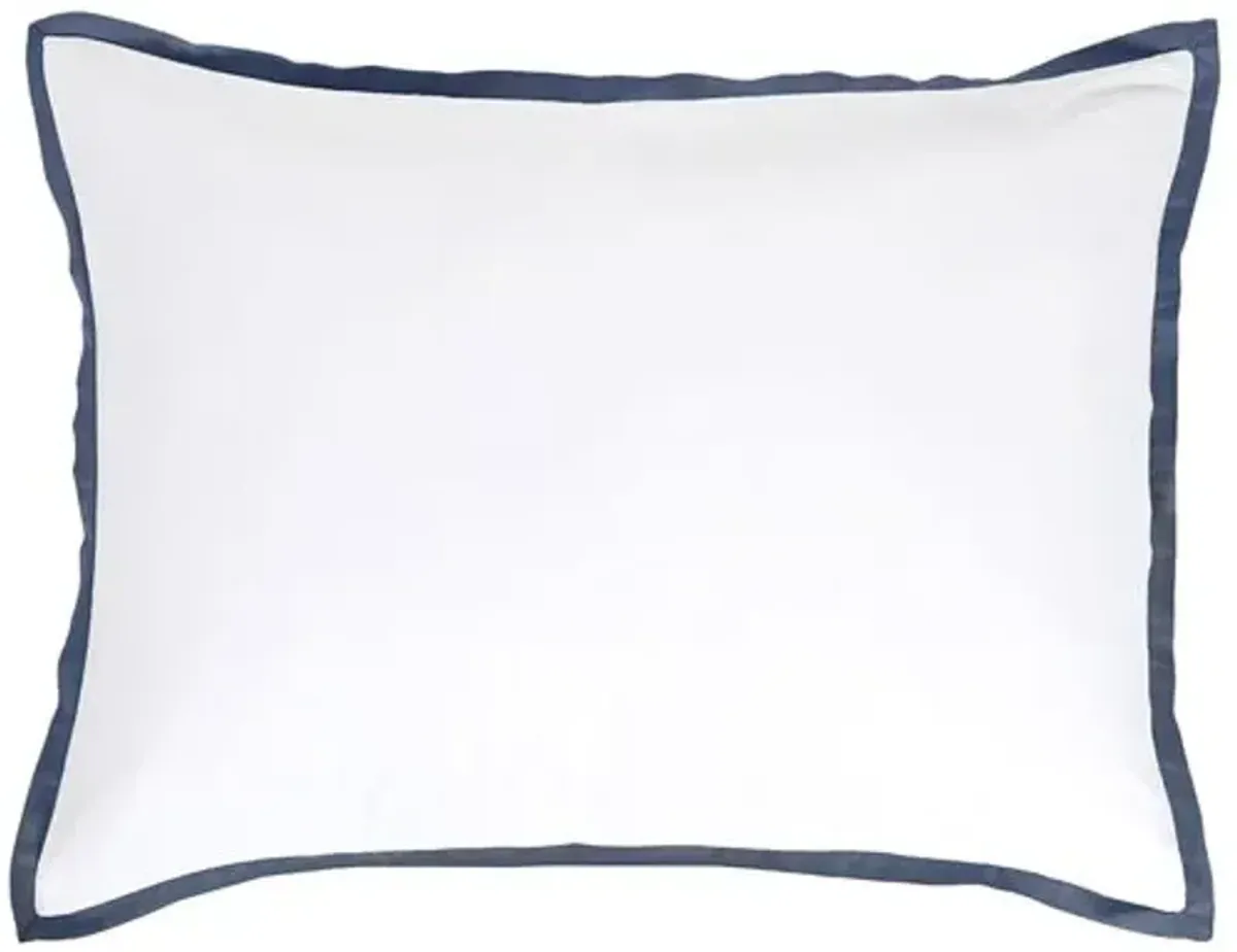 Langston Bamboo Sateen Duvet Set - Pom Pom at Home - Blue