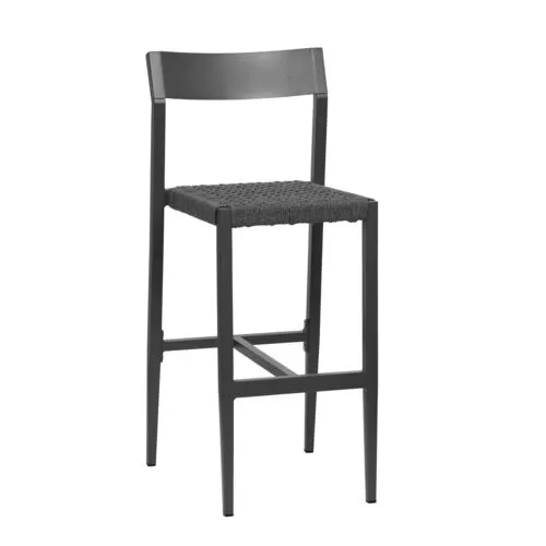 Set of 2 Graystone Outdoor Rope Barstools - Gray