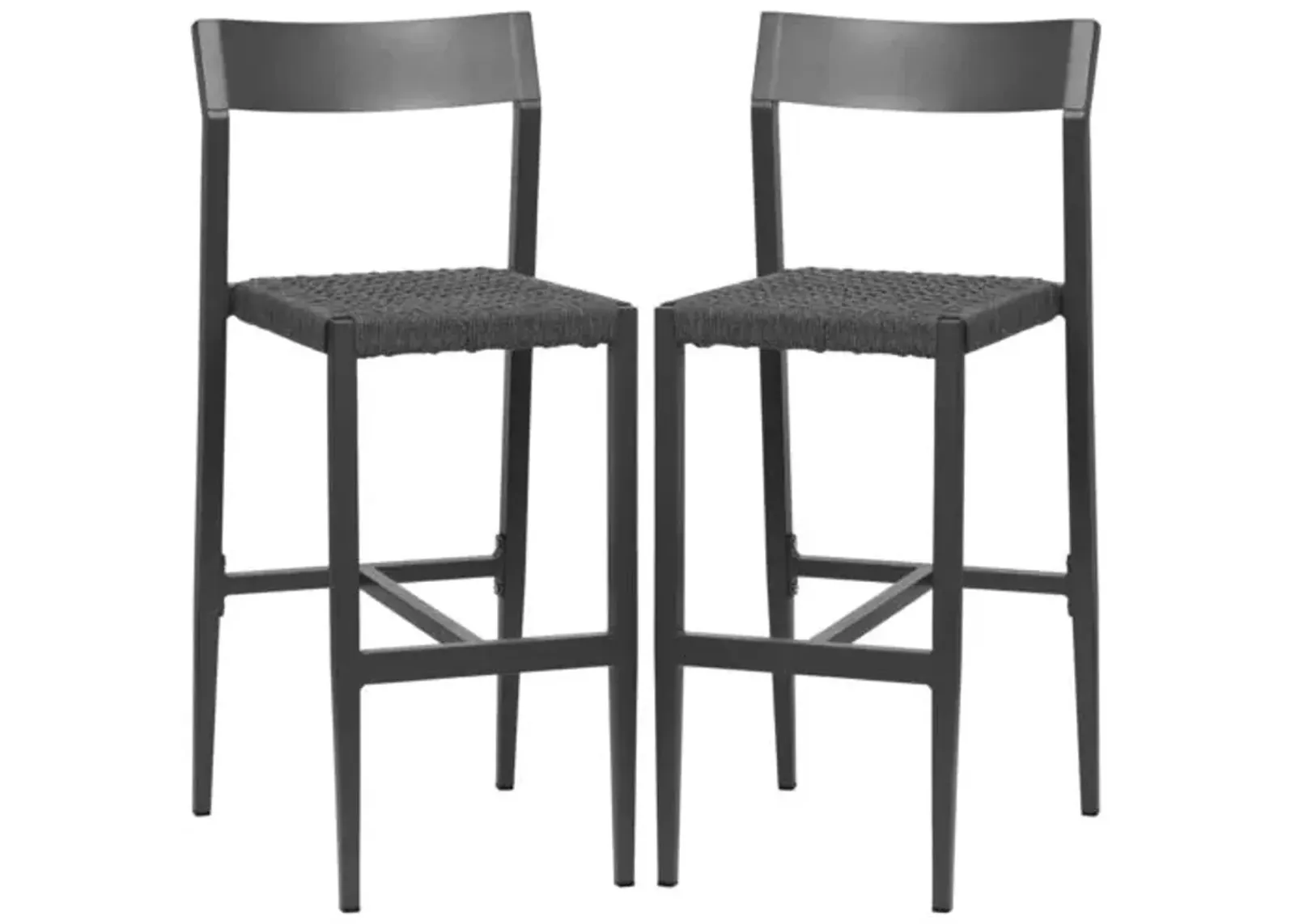 Set of 2 Graystone Outdoor Rope Barstools - Gray