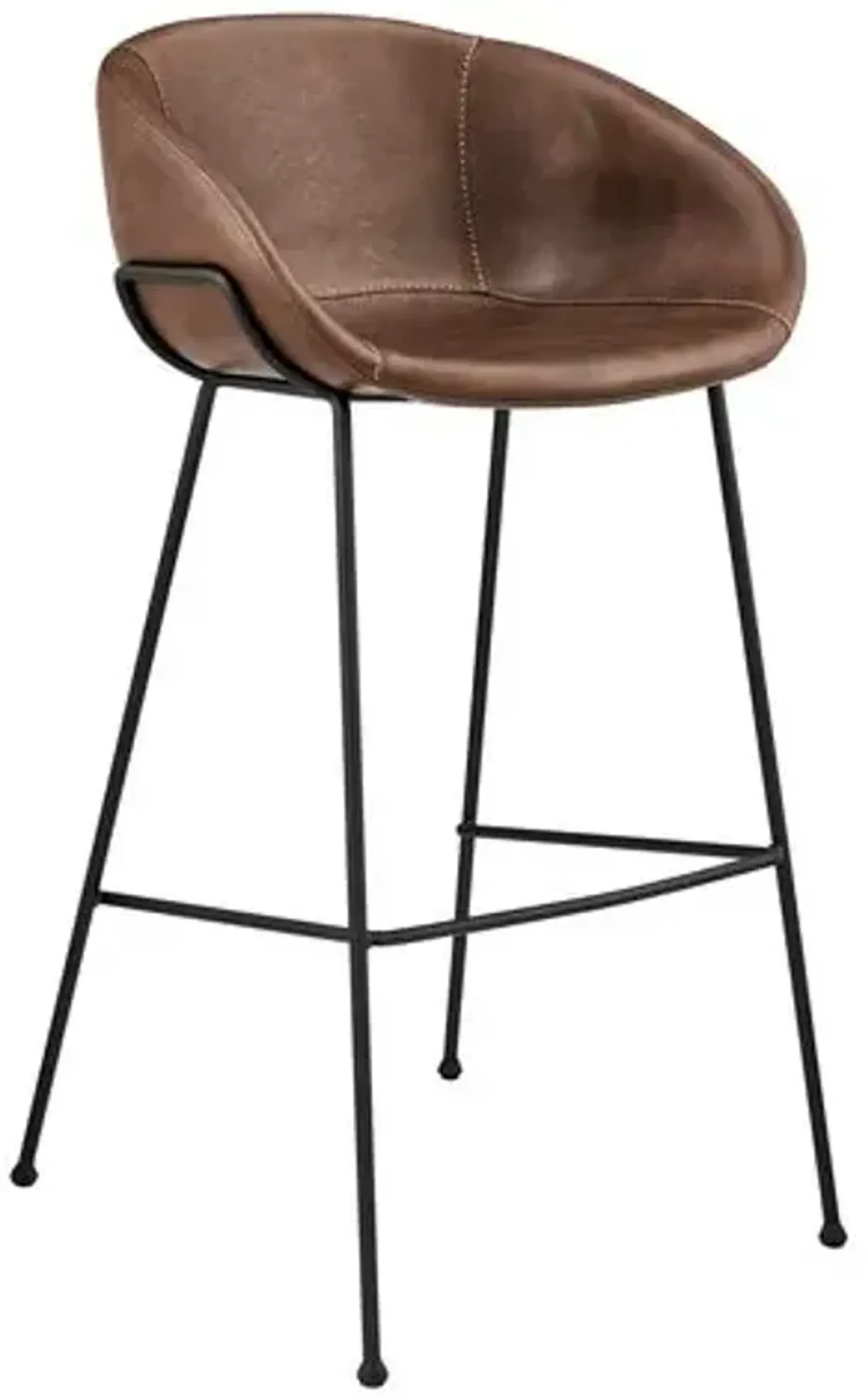 Set of 2 Bexley Barstools - Vintage Leatherette - Brown