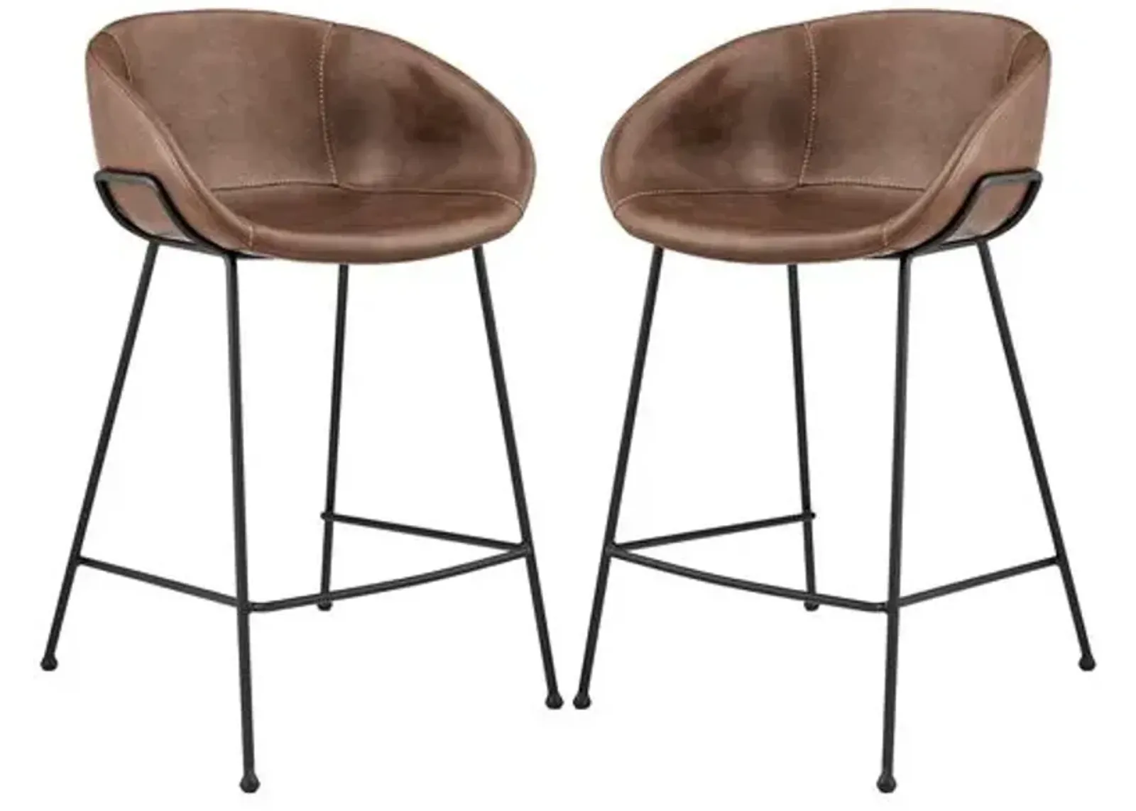 Set of 2 Bexley Counter Stools - Vintage Leatherette