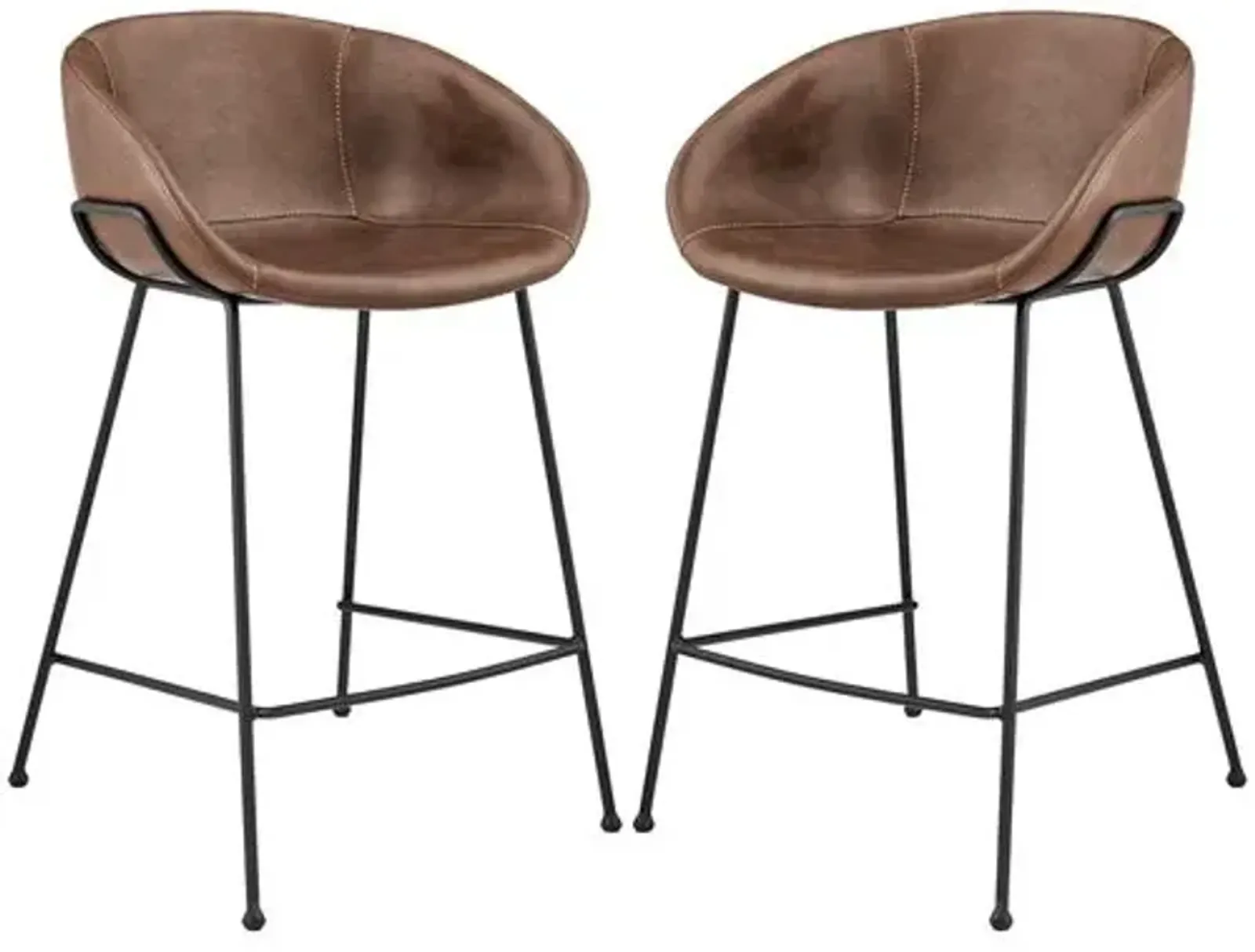 Set of 2 Bexley Counter Stools - Vintage Leatherette