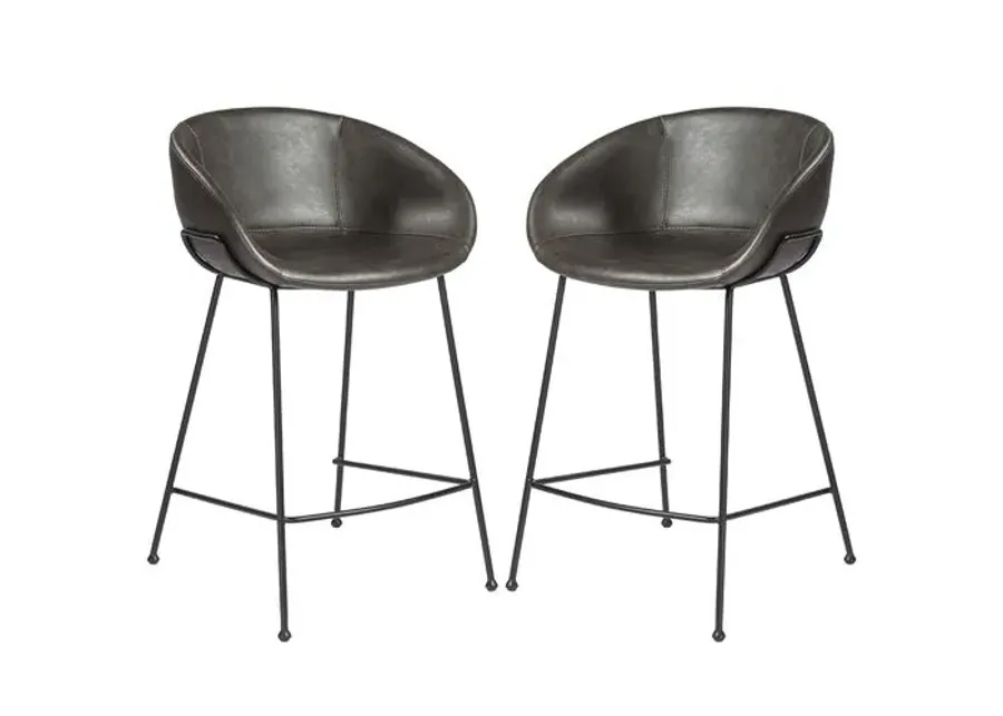 Set of 2 Bexley Counter Stools - Vintage Leatherette