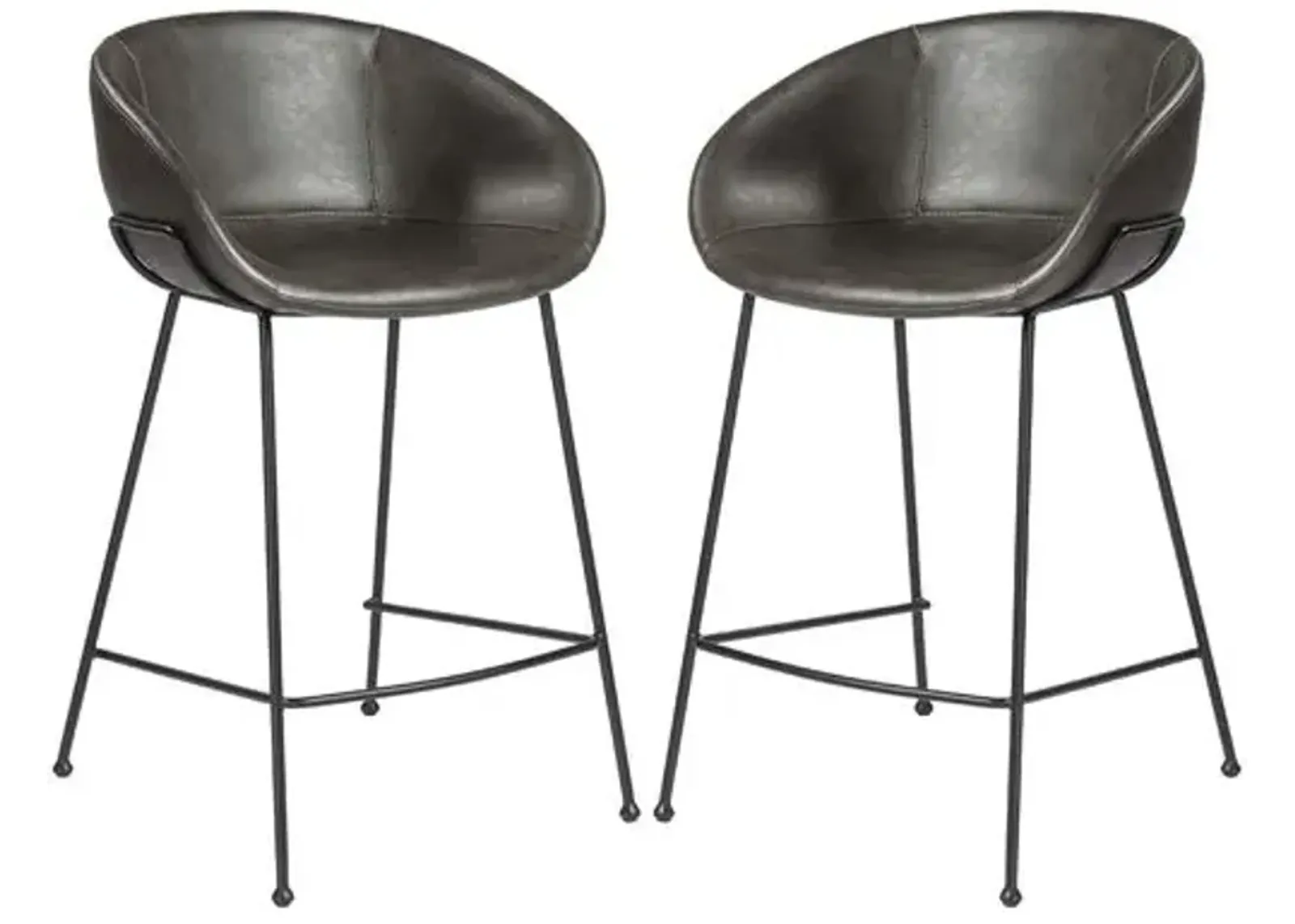 Set of 2 Bexley Counter Stools - Vintage Leatherette