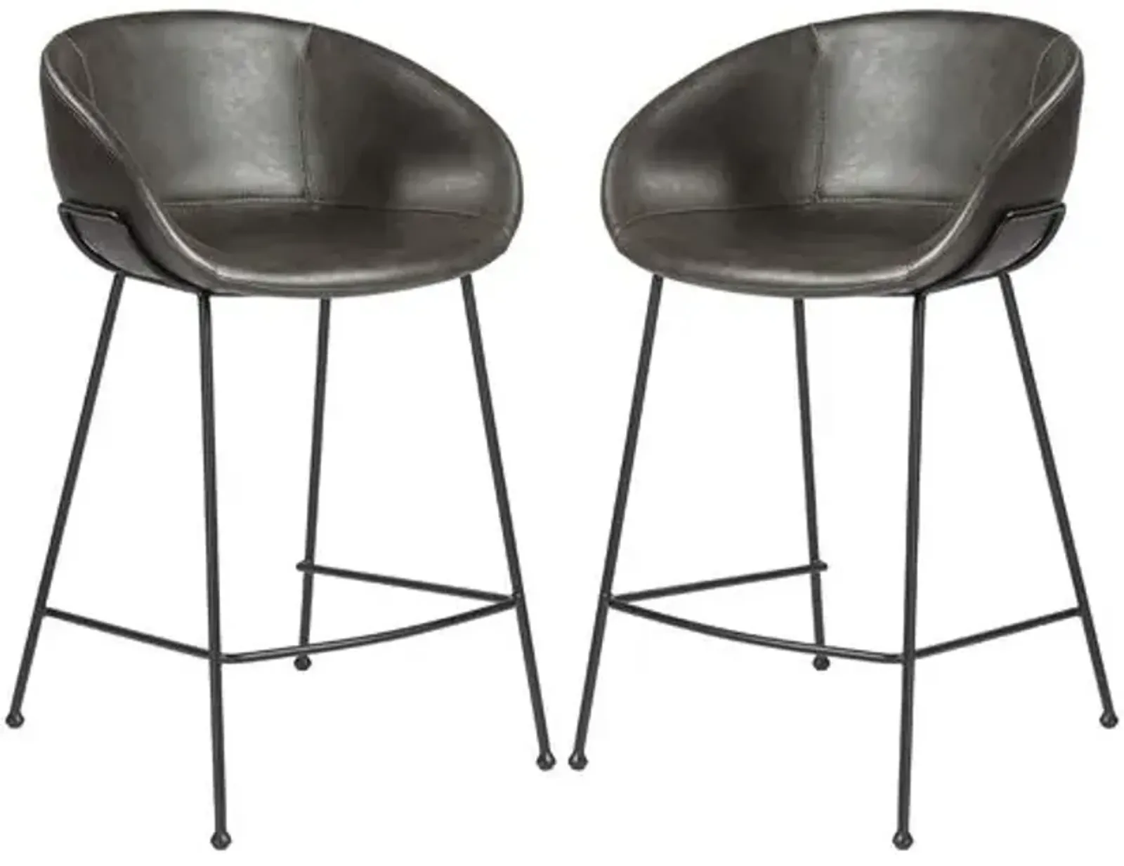 Set of 2 Bexley Counter Stools - Vintage Leatherette