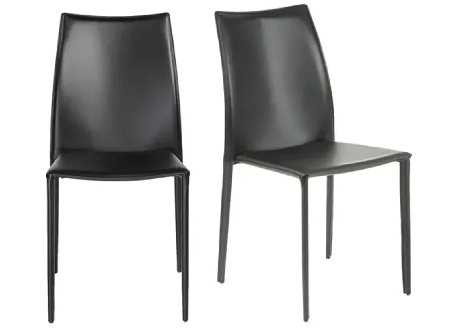 Set of 2 Calara Stacking Chairs - Black